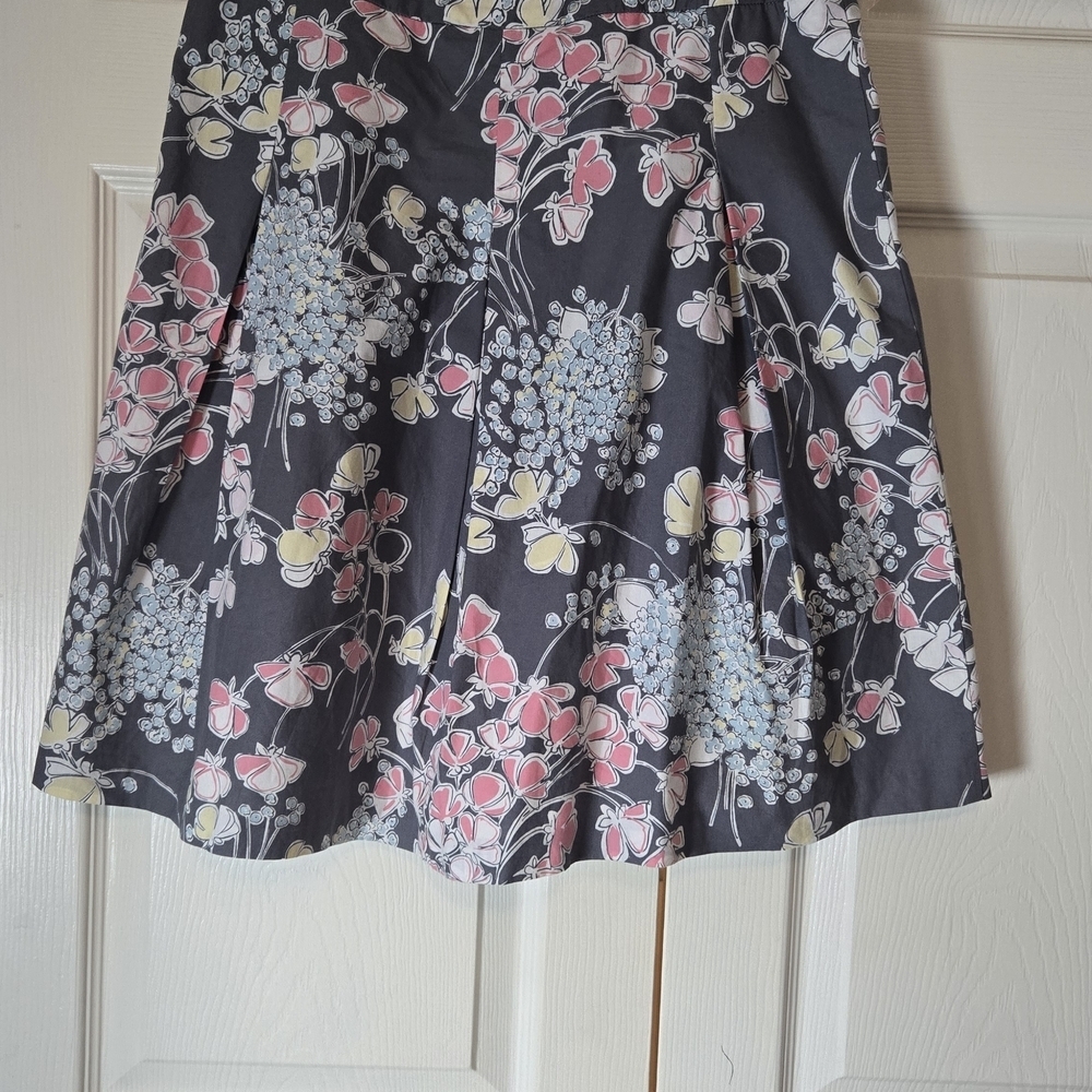 Floral A-Line Skirt - Black, Pink, Yellow